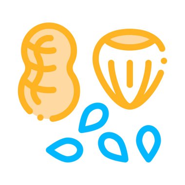 Ürün Yelpazesine Sağlıklı Gıda Fındık Vektör İnce Çizgi Simgesi