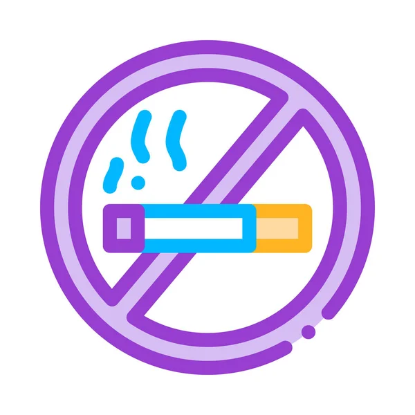 Proibido Fumar Vetor de sinal Ícone de linha fina —  Vetores de Stock