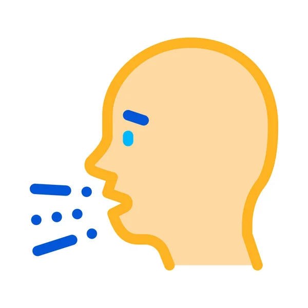 Character Man Sneezing Coughing Vector Sign Icon — Stock Vector