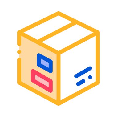 Ulaşım Karton Kutu Vektör İnce Çizgi Simgesi