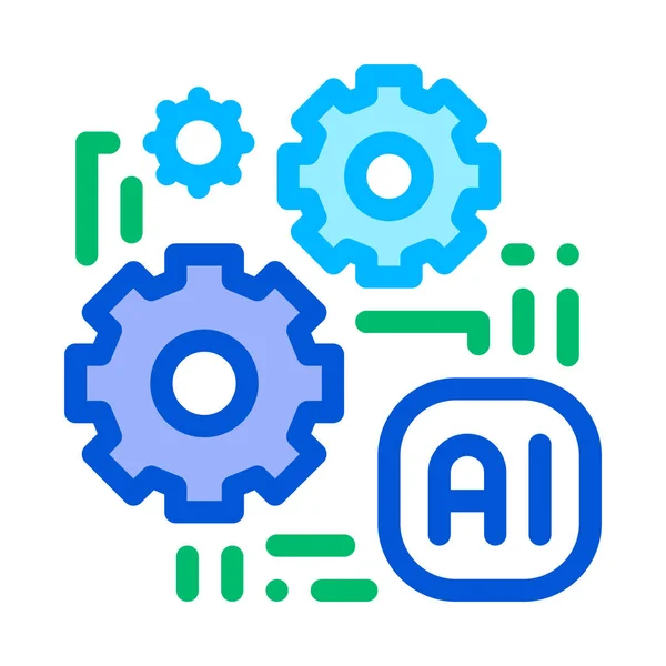 Artificial Intelligence Ai Chip Vector Sign Icon — Stock Vector