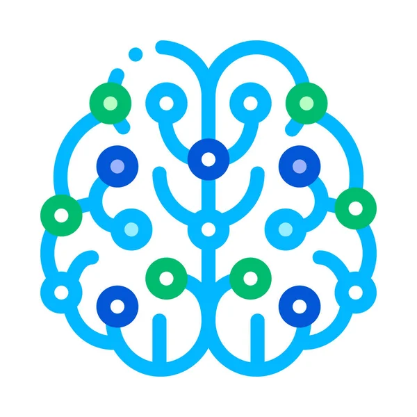 Inteligencia Artificial Cerebro Vector Signo Icono — Vector de stock