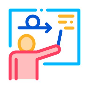 Blackboard Çevik İşaret Vektör yakınında Man Siluet