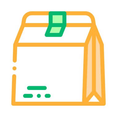 Gıda Ambalaj Vektör Simgesi için Kapalı Kağıt Torba