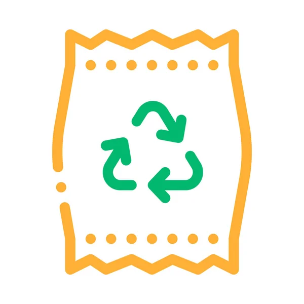 Plastic Parcel Bag With Recycle Mark Vector Icon — Stock Vector