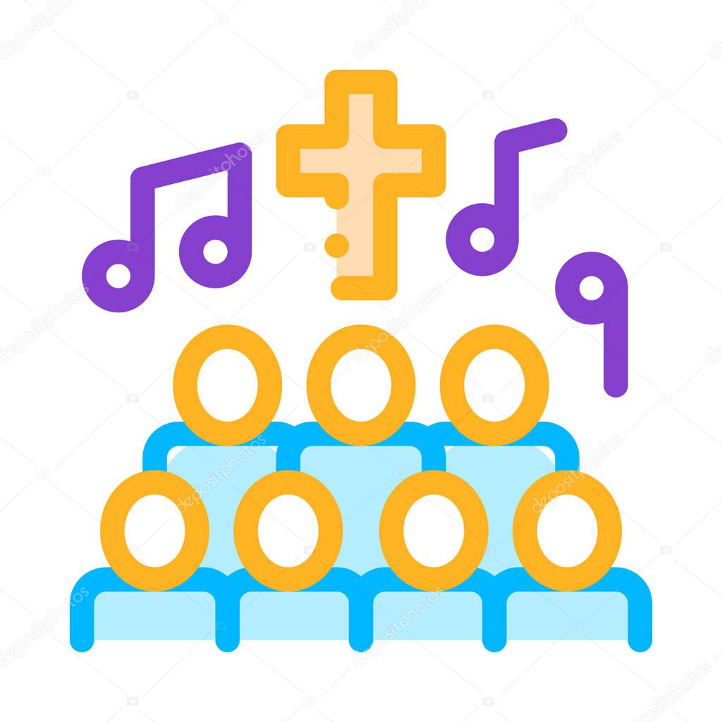 Church Choir Singing Song Concert Vector Icon