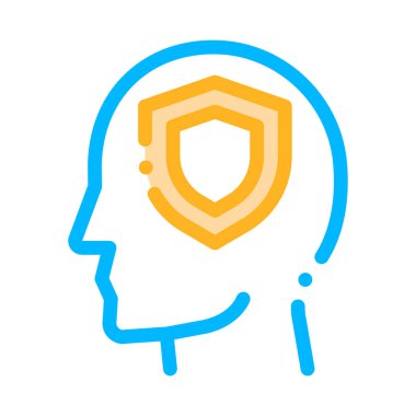 İnsan Siluet Zihin Vektör koruma kalkanı