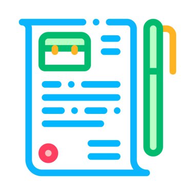 İş Sözleşmesi Sözleşmesi Çalışma Sayfası Ve Kalem Vektörü