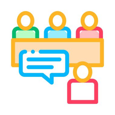 İş Görüşmesi İnsan Siluet Ilıçan Vektör Simgesi