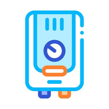 Gaz Kazan Isıtma Sistemi Ekipmanları Vektör Simgesi