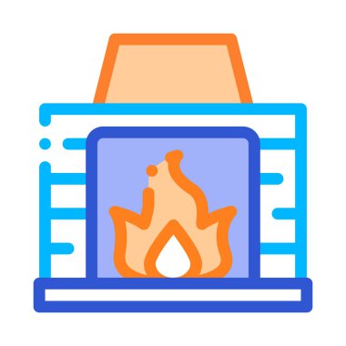 Şömine Yangın Alev Isıtma Ekipmanları Vektör ile