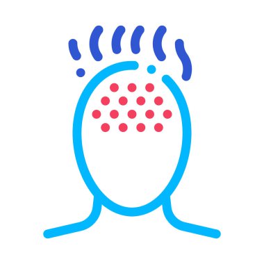 Yüksek Ateş Sıcaklık Man Baş Siluet Vektör