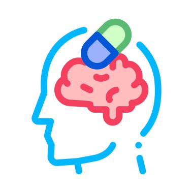 Pills İlaçlar Man Siluet Baş ağrısı Vektör Simgesi