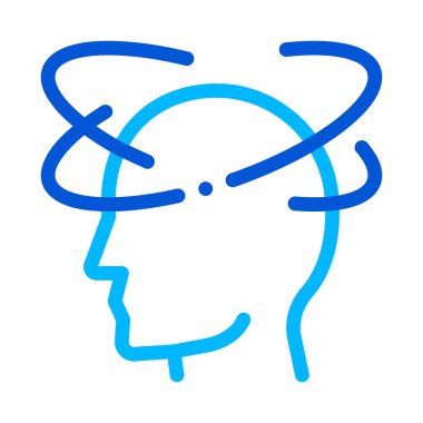 Vertigo Baş Dönmesi Adam Siluet Baş Ağrısı Vektör