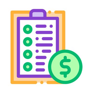 Tablet Finansal Liste Ve Sikke Dolar Vektör Simgesi