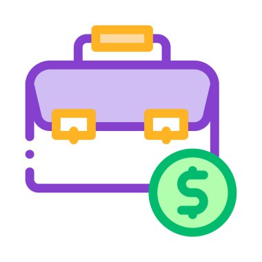 Bavul Çanta Çanta Ve Dolar Sikke Vektör Simgesi