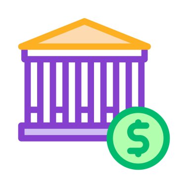 Finansal Bina Ve Dolar Sikke Vektör Simgesi