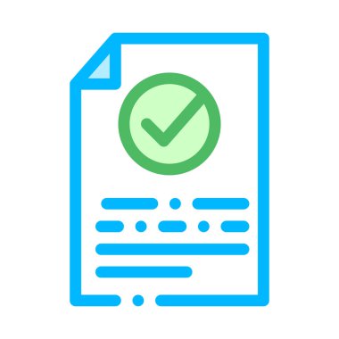 Onaylı İşaret Vektör Simgesine Sahip Belge Metin Dosyası