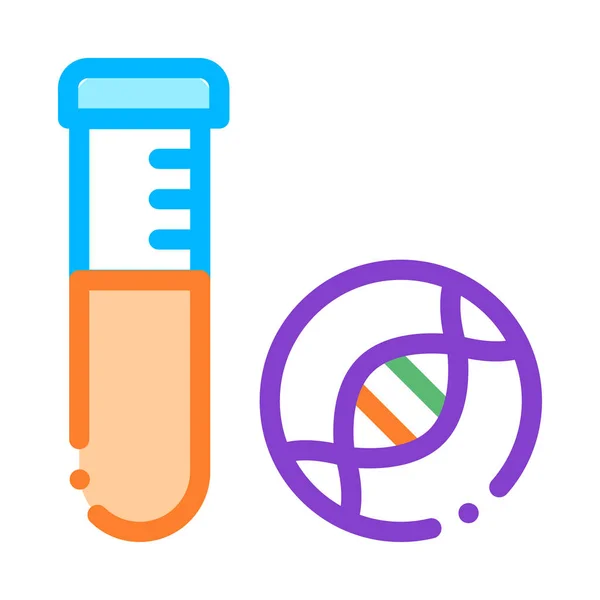 Glass Vial With Liquid Biomaterial Vector Icon — Stock Vector