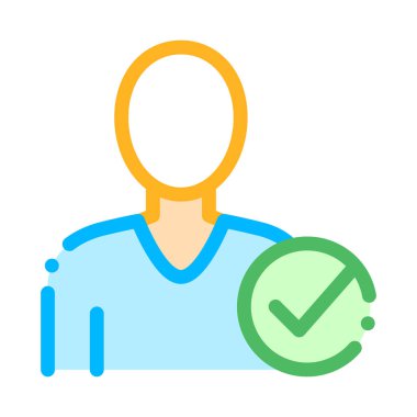 Karakter Siluet Adam Onaylı Mark Vektör Simgesi