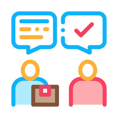 Gönderen ve Postacı Taşımacılık Şirketi Simge Vektör İllüstrasyonu