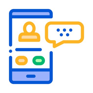 Gelen Yolcu Çağrısı Çevrimiçi Simge Vektör İllüstrasyonu