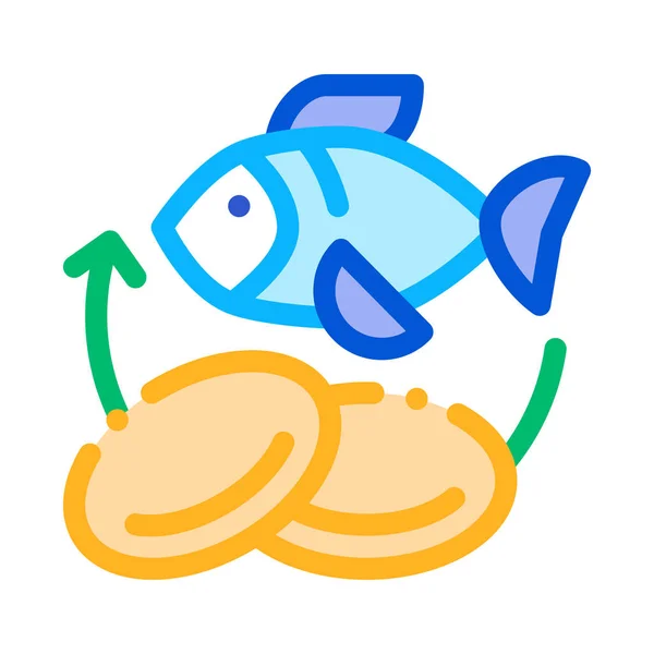 Fisch Nährstoffe Ergänzungen Symbol Vektor Illustration — Stockvektor