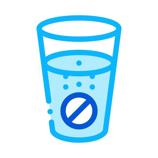 Glas water voor het nemen van pillen supplementen Icon Vector Illustratie — Stockvector