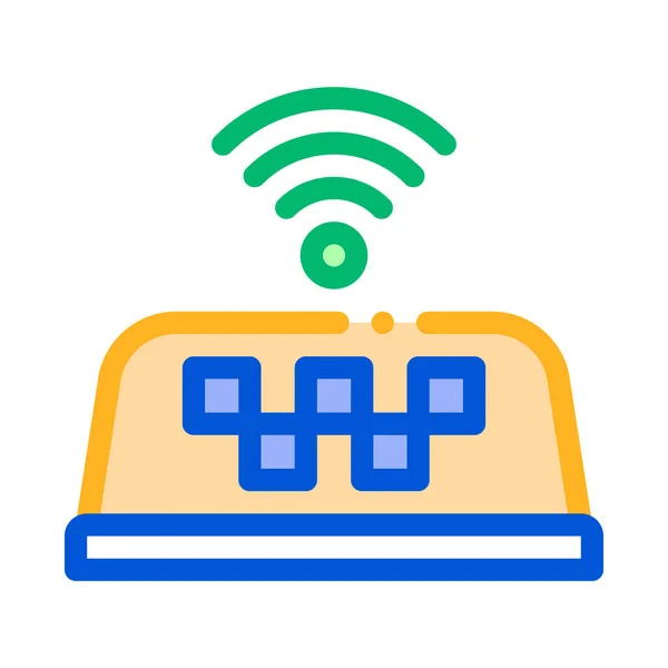 Presence of Wi-Fi in Taxi Online Icon Vector Illustration — ストックベクタ