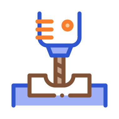 Üretim Süreci Metalurjik Simge Vektörü İllüstrasyonu