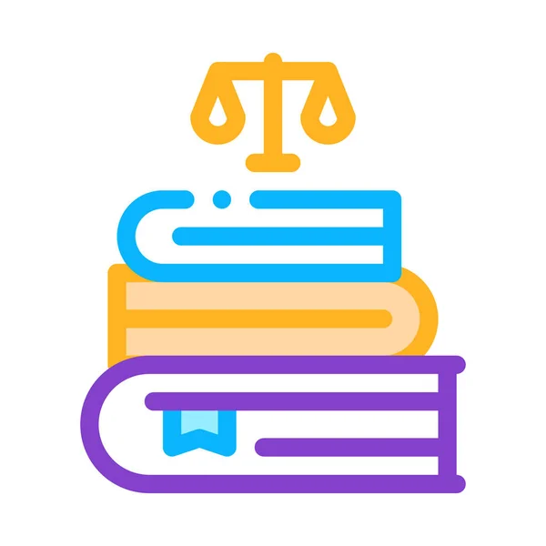 Justice Books Law and Judement Icon Vector Illustration — Stockový vektor