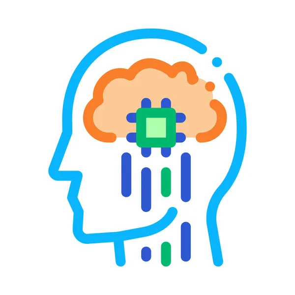 Head Nerve Impulses Biohacking Icon Vector Illustration — Stock Vector