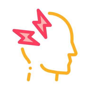 Baş Ağrısı Simgesi Vektör Özeti İllüstrasyonu