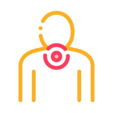 Boyun Ağrısı Simgesi Vektör Özeti Çizimi