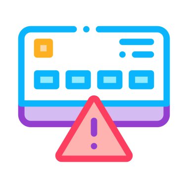 Kredi Kartı Hackleme Simgesi Vektör Özeti İllüstrasyonu