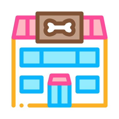 evcil hayvan dükkanı simgesi vektör taslağı çizimi