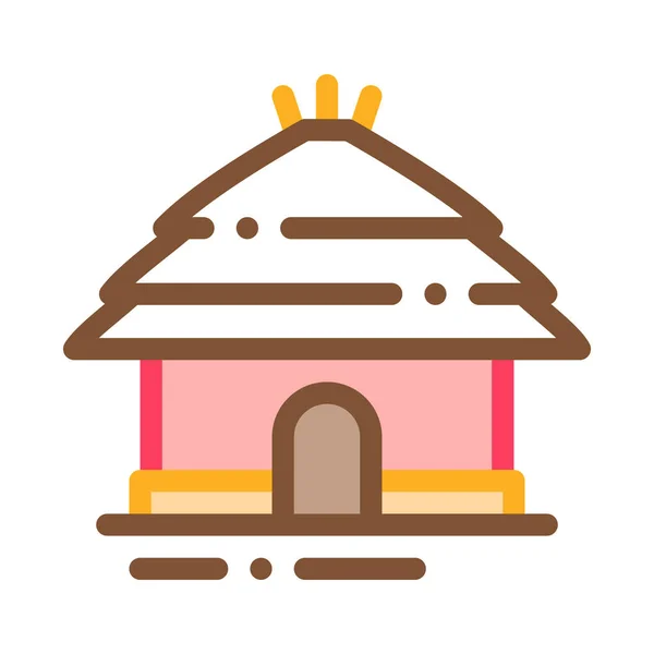 Safari House Icon Vector Outline Illustration — ストックベクタ