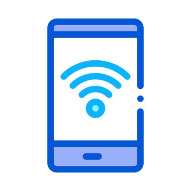Smartphone Wi-Fi Bağlantı Simgesi Vektör Çizimi