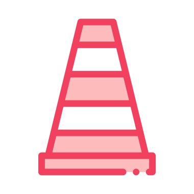 Yol Konisi Simgesi Vektör Özeti Çizimi