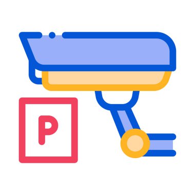Parking Camcorder Icon Vector Outline Illustration