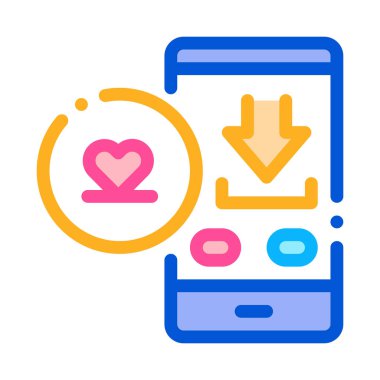 Aşk Sohbeti İndirme Simgesi Vektör Özeti İllüstrasyonu