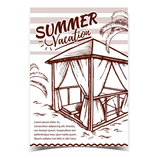 Sommerurlaub Strand Werbung Plakat Vektor — Stockvektor