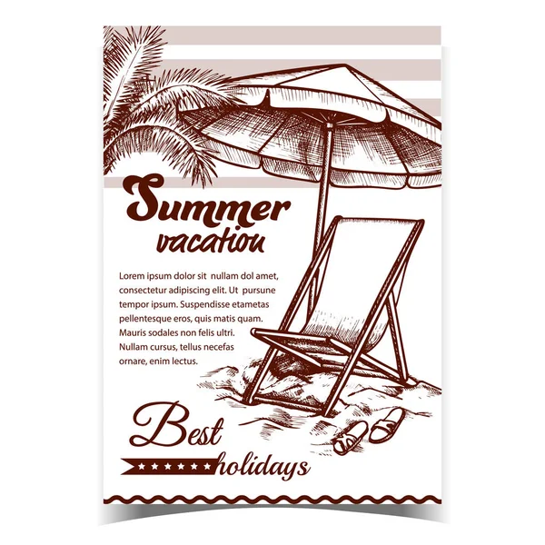 Zomervakantie Strand Adverteren Banner Vector — Stockvector