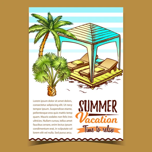 Vacaciones de verano Relajarse Publicidad Banner Vector — Archivo Imágenes Vectoriales