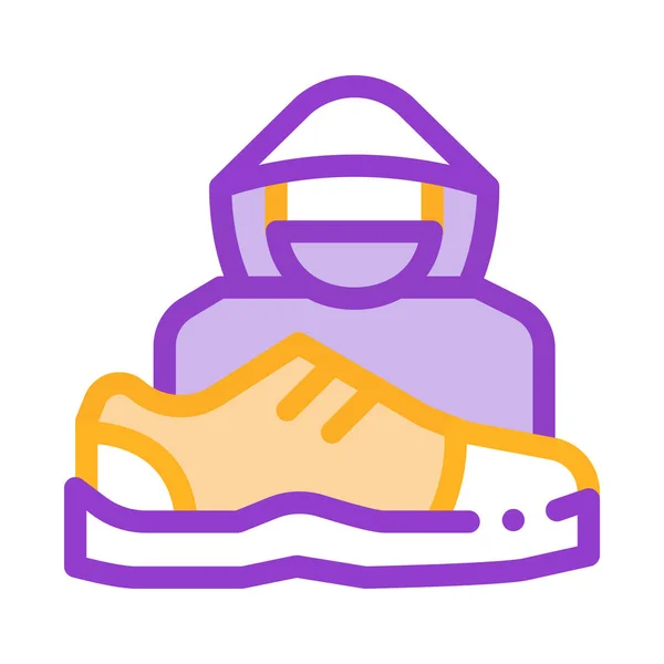 Schuhe Ladendieb menschliche Ikone Vektor Umriss Illustration — Stockvektor