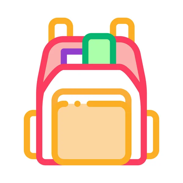 Tienda Humana Mochila Icono Vector Esquema Ilustración — Archivo Imágenes Vectoriales