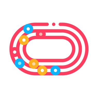 Marathon Stadyumu Üst Görünüm Simgesi Vektör Özeti Çizimi