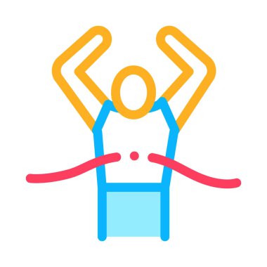 Koşucu Yırtıcı Kurdele Simgesi Vektör Çizimi Çizimi