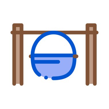 Gıda Simgesi Vektör Özeti İllüstrasyonu için Kazan