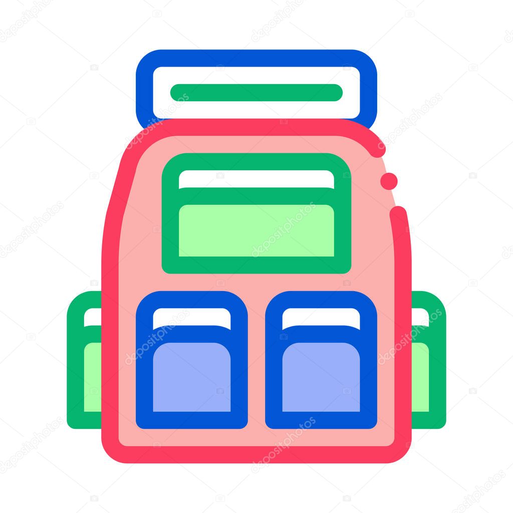 Travel Camping Backpack Icon Vector Outline Illustration
